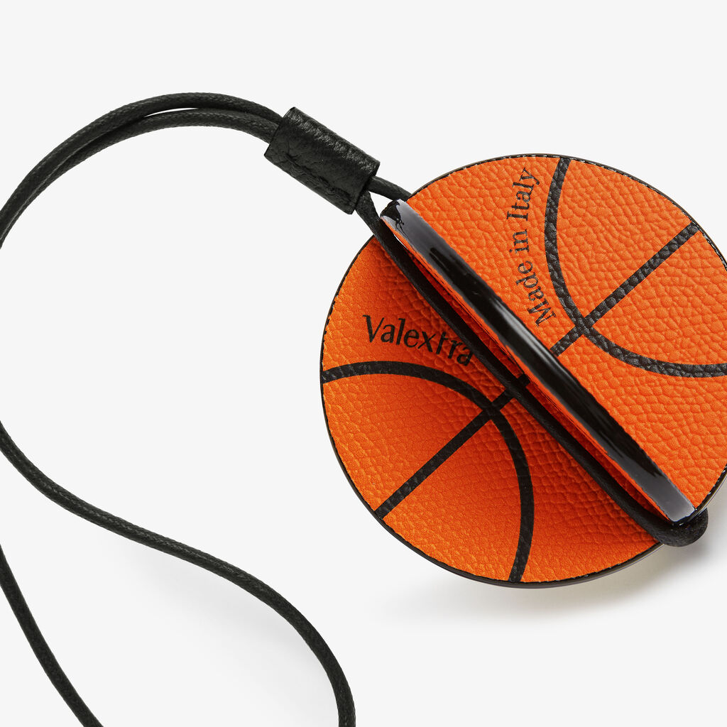 Basketball Charm - Orange/Black - Vitello VS - Valextra - 3