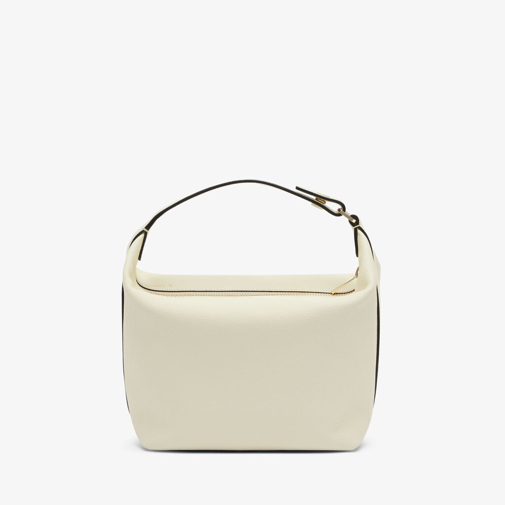 Mochi Top Handle Mini Bag - Pergamena White - Vitello Millepunte Soft - Valextra - 5