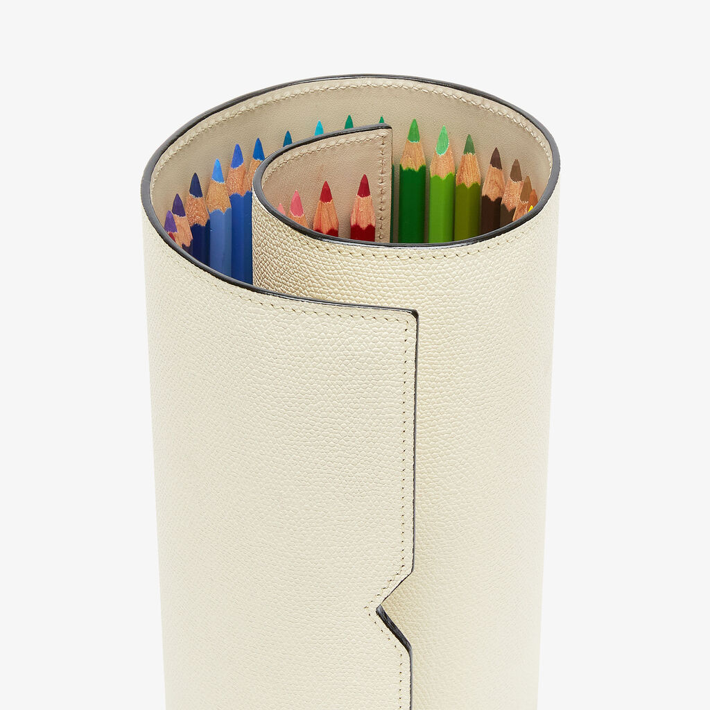 Colouring Pencil Case - Pergamena White - Vitello VS - Valextra - 4