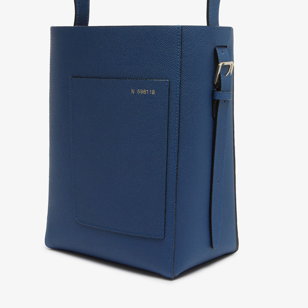 Soft Bucket Mini Bag - Sapphire Blue - Vitello VS - Valextra - 3