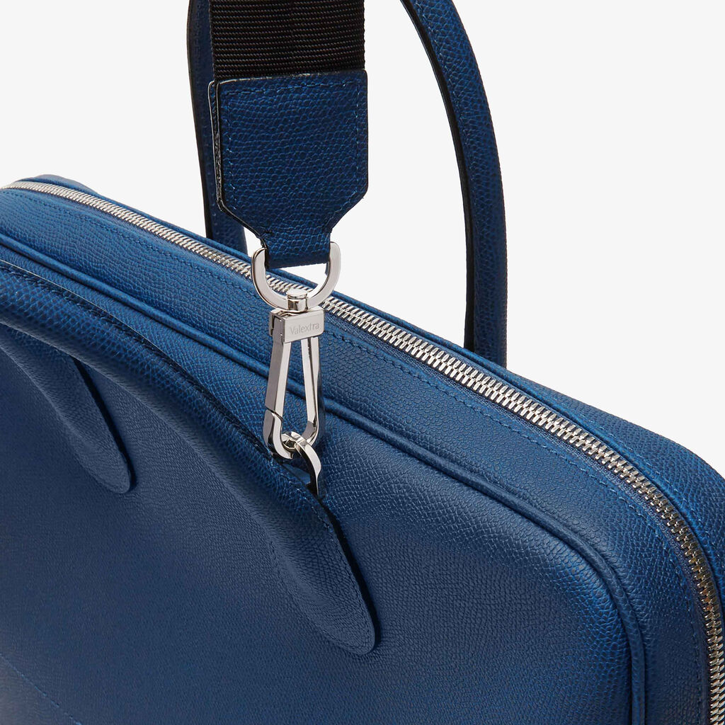 My Logo Laptop Bag - Sapphire Blue - Vitello VS - Valextra - 3