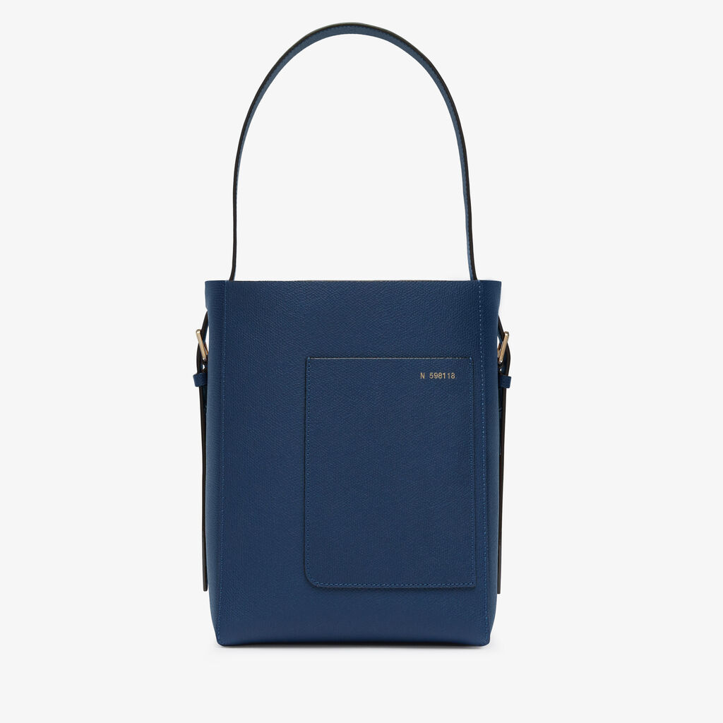 Soft Bucket Mini Bag - Sapphire Blue - Vitello VS - Valextra - 1