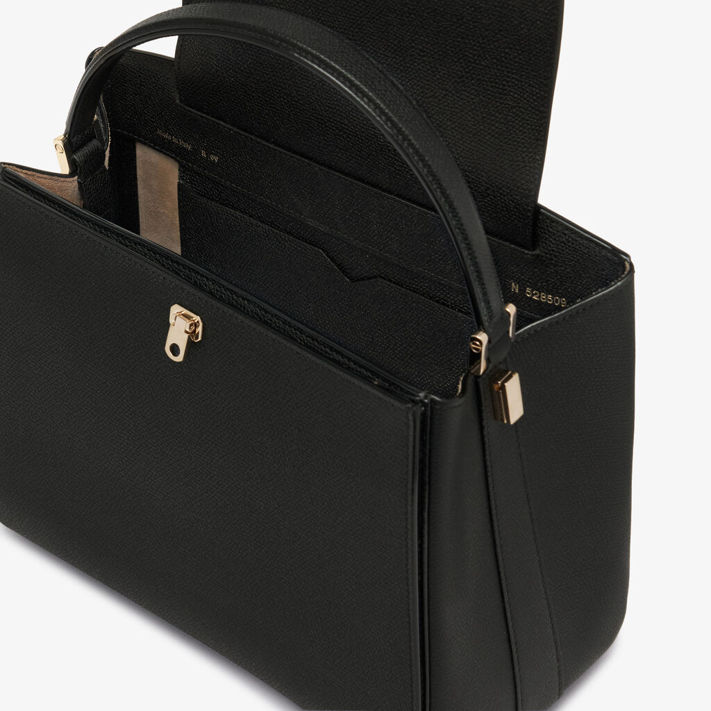 Women's Black Leather crossbody Medium bag | Valextra Brera
