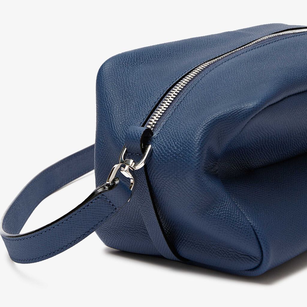 Origami Crossbody Medium Bag - Sapphire Blue - Vitello Millepunte Soft - Valextra - 5