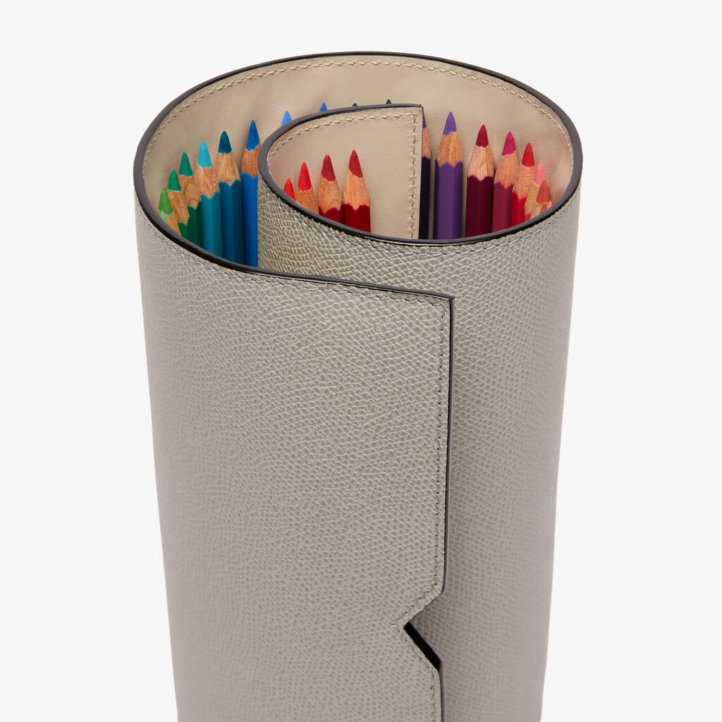 Colouring Pencil Case - Ash Grey - Vitello VS - Valextra - 4