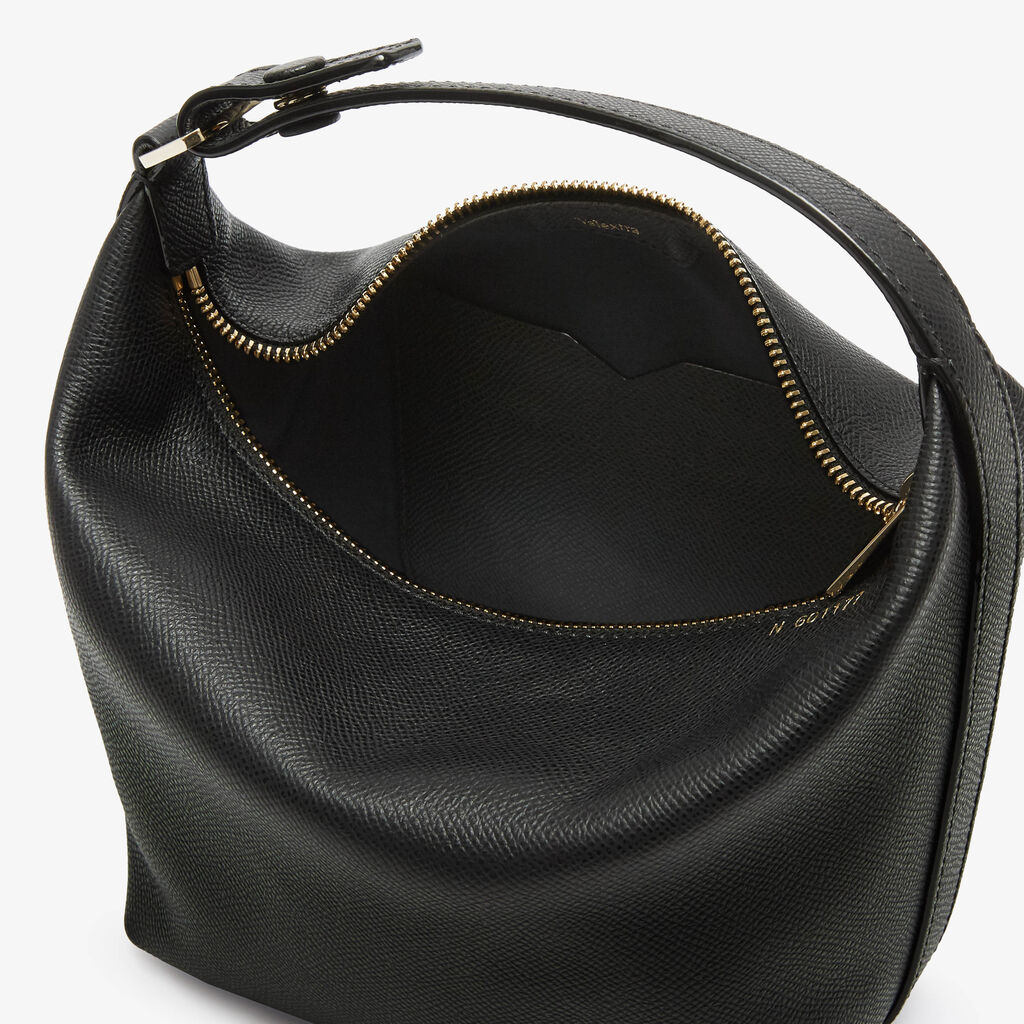 Borsa a Mano Mochi Mini - Nero - Vitello Millepunte Soft - Valextra - 4