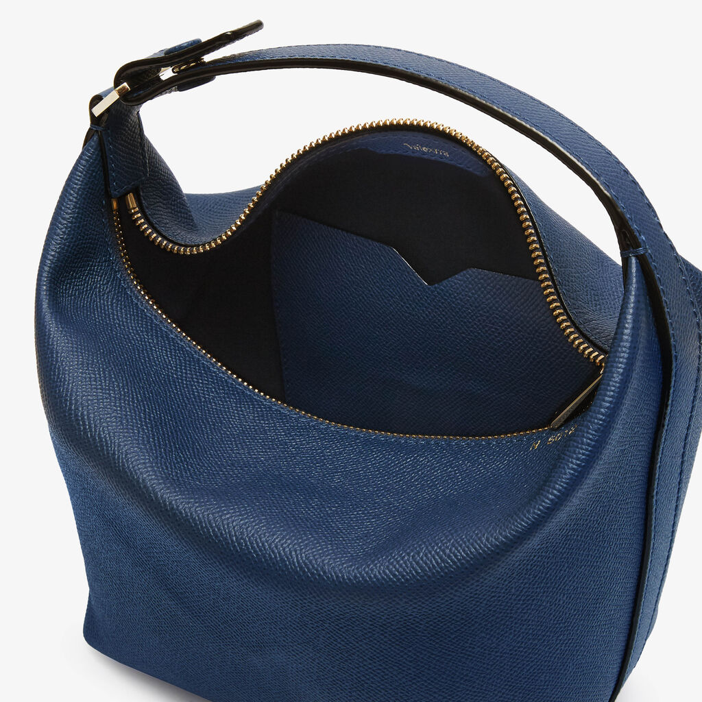 Mochi Top Handle Mini Bag - Sapphire Blue - Vitello Millepunte Soft - Valextra - 3