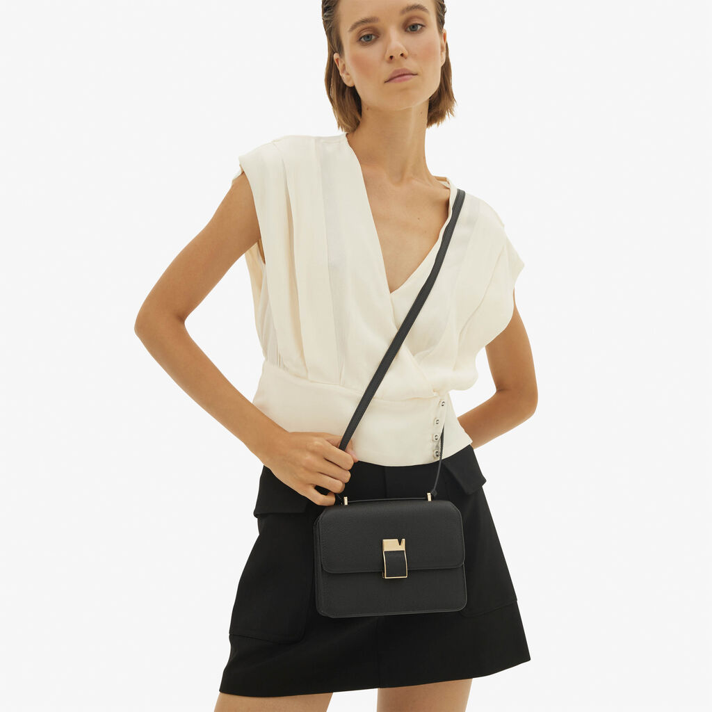 Nolo crossbody Mini bag - Black - Vitello VS - Valextra - 4