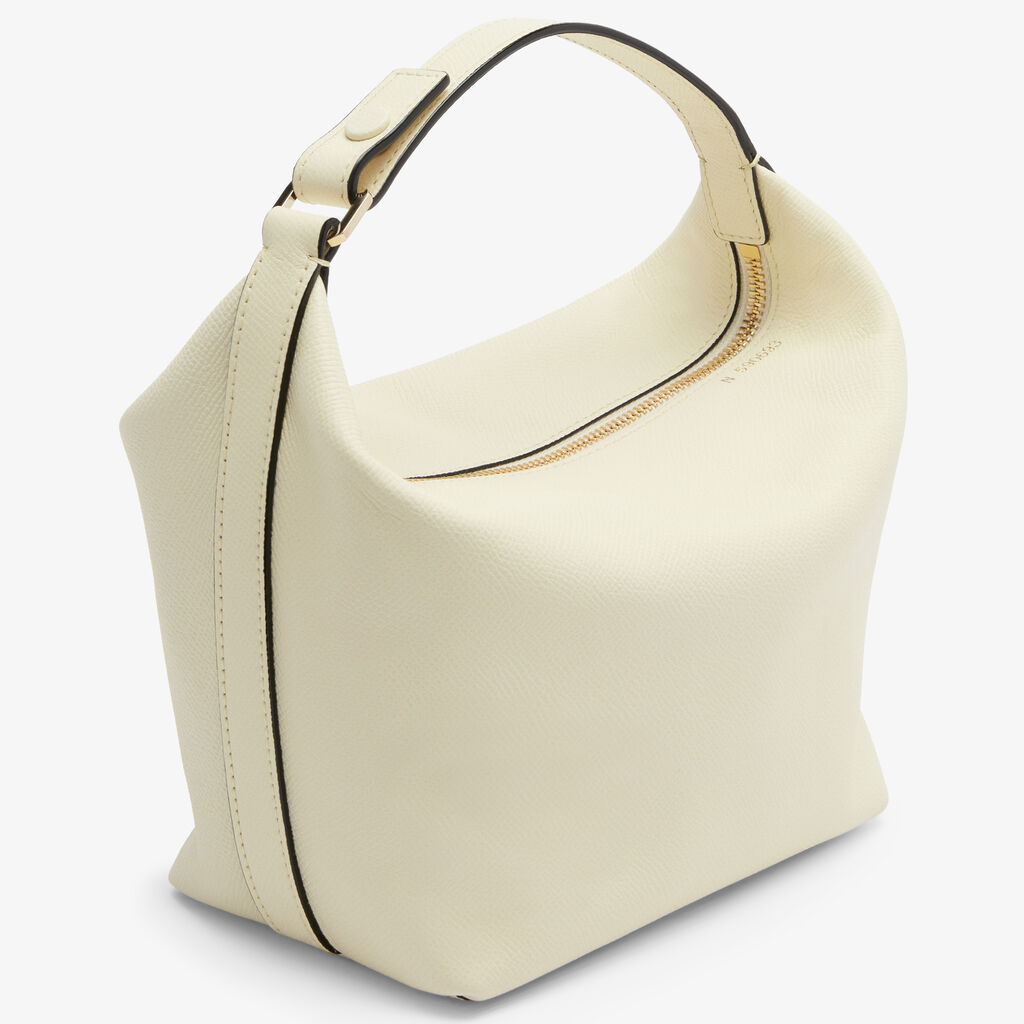 Mochi Top Handle Mini Bag - Pergamena White - Vitello Millepunte Soft - Valextra - 4