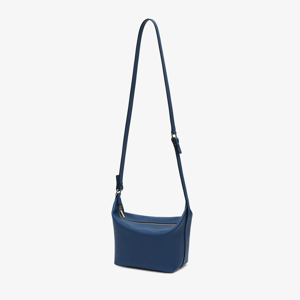 Mochi Top Handle Mini Bag - Sapphire Blue - Vitello Millepunte Soft - Valextra - 4