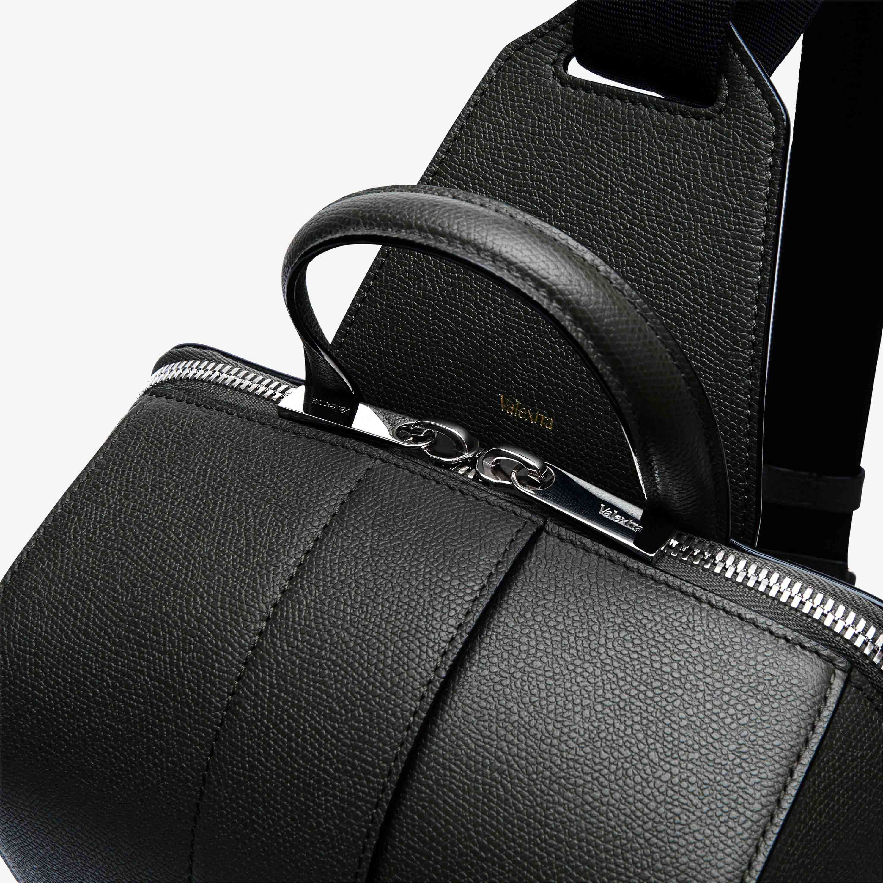 Valextra V-Line: Black Leather one shoulder backpack