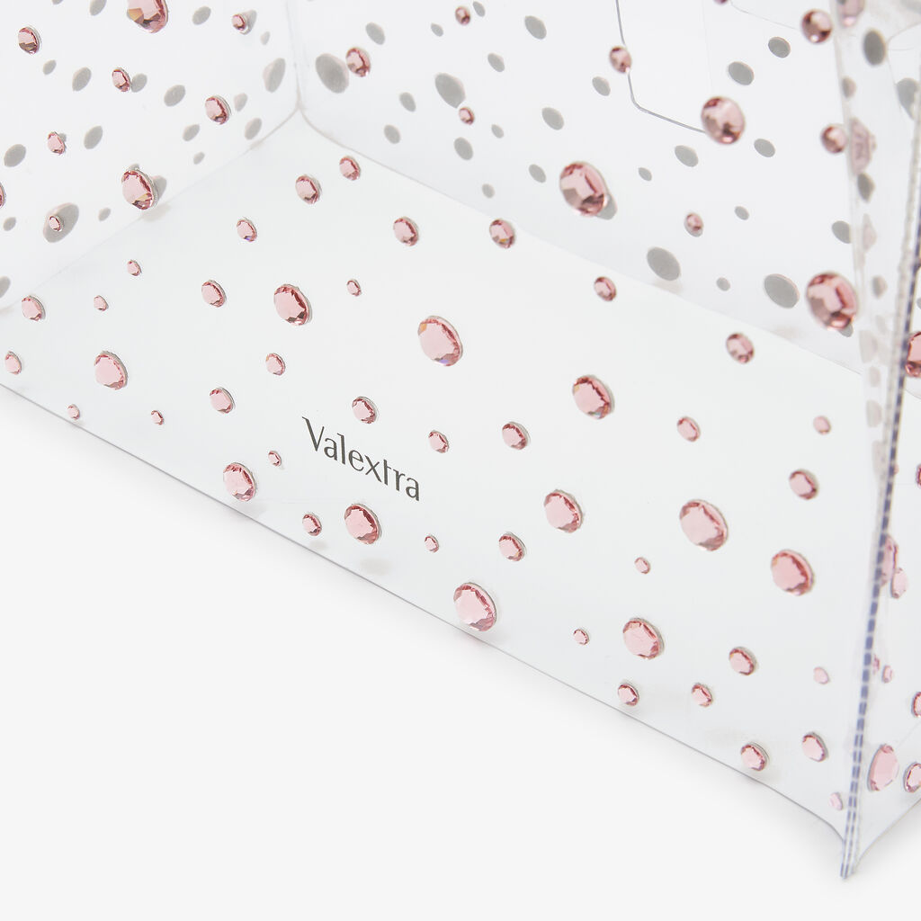 Impermeabile con Strass Iside Micro - Trasparente/Rosa Peonia - Ecoline Sheer con Strass Preciosa - Valextra - 4