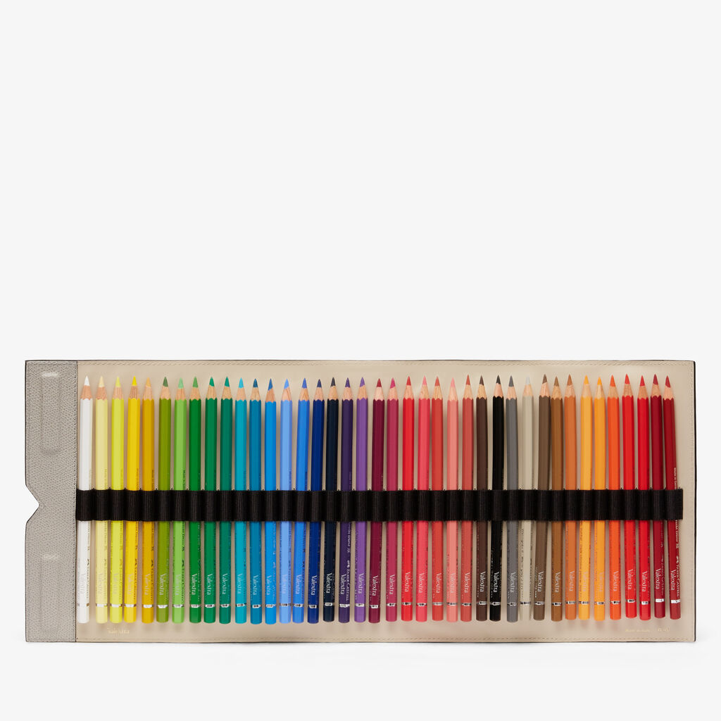 Colouring Pencil Case - Ash Grey - Vitello VS - Valextra - 2