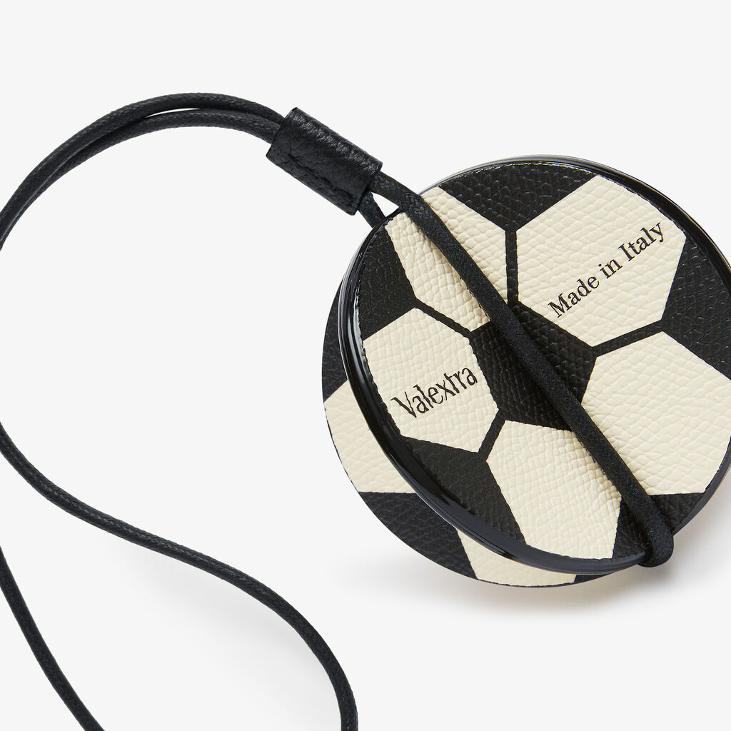 Soccer ball Charm - Pergamena White/Black - Vitello VS - Valextra - 3