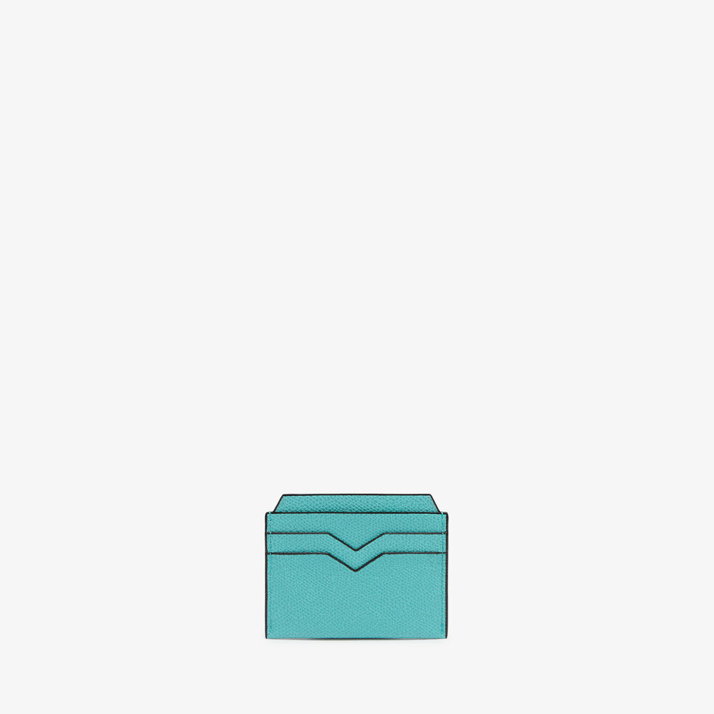 4CC Card Case - Ocean Blue - Vitello VS - Valextra - 4