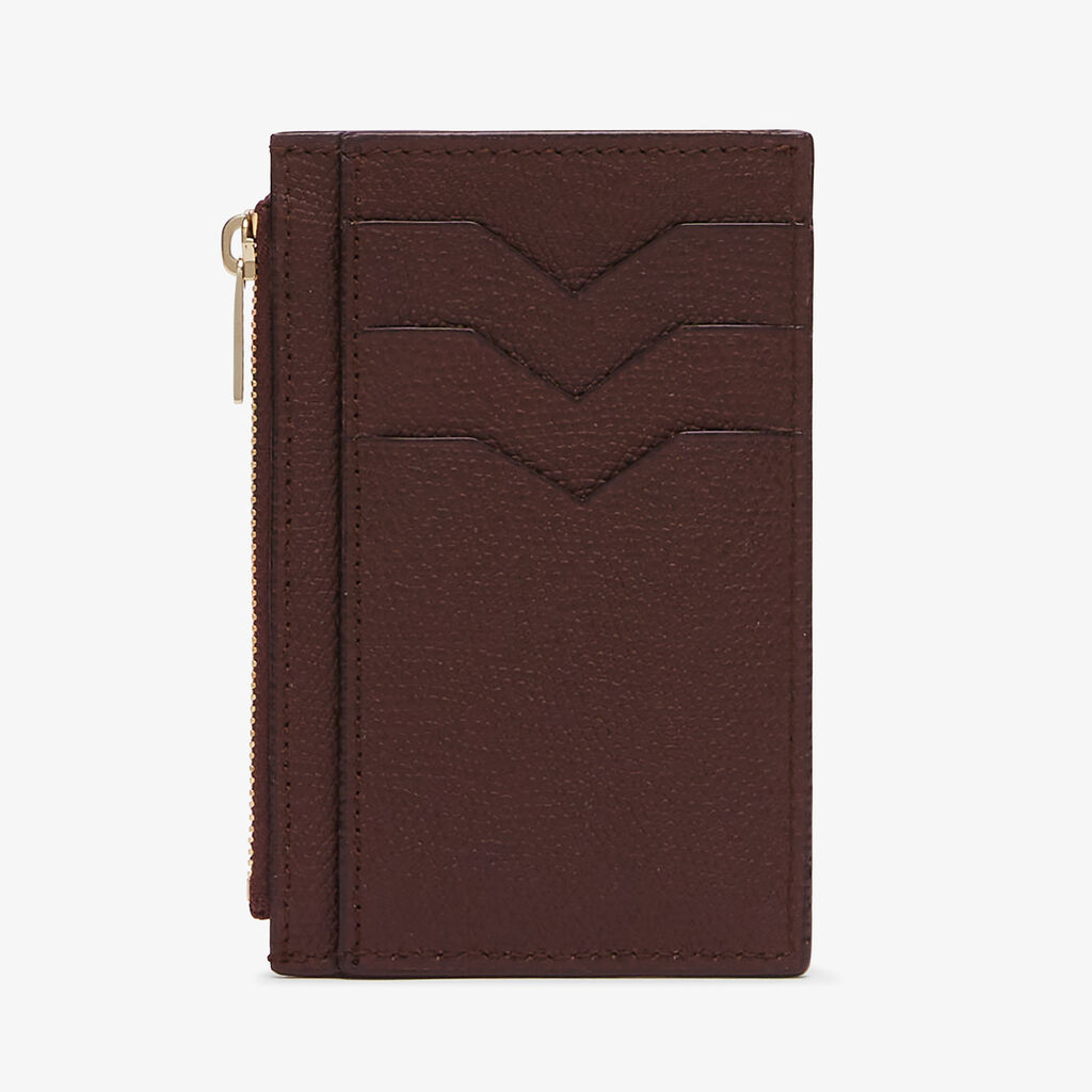 Card Holder 3CC with Zip - Coffee Brown - Vitello VS - Valextra - 5