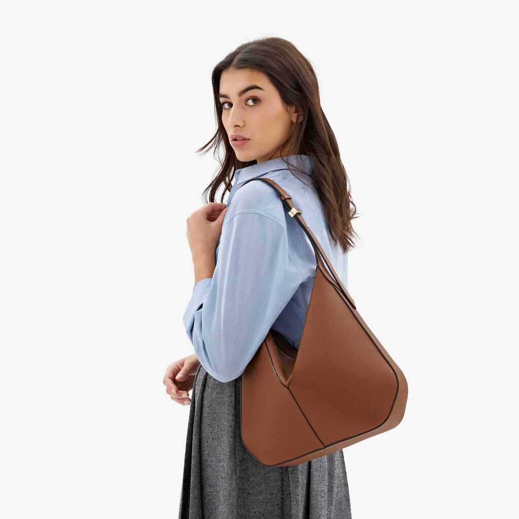 ViVi Hobo Bag - Chocoloate Brown - Vitello Millepunte Soft - Valextra - 3