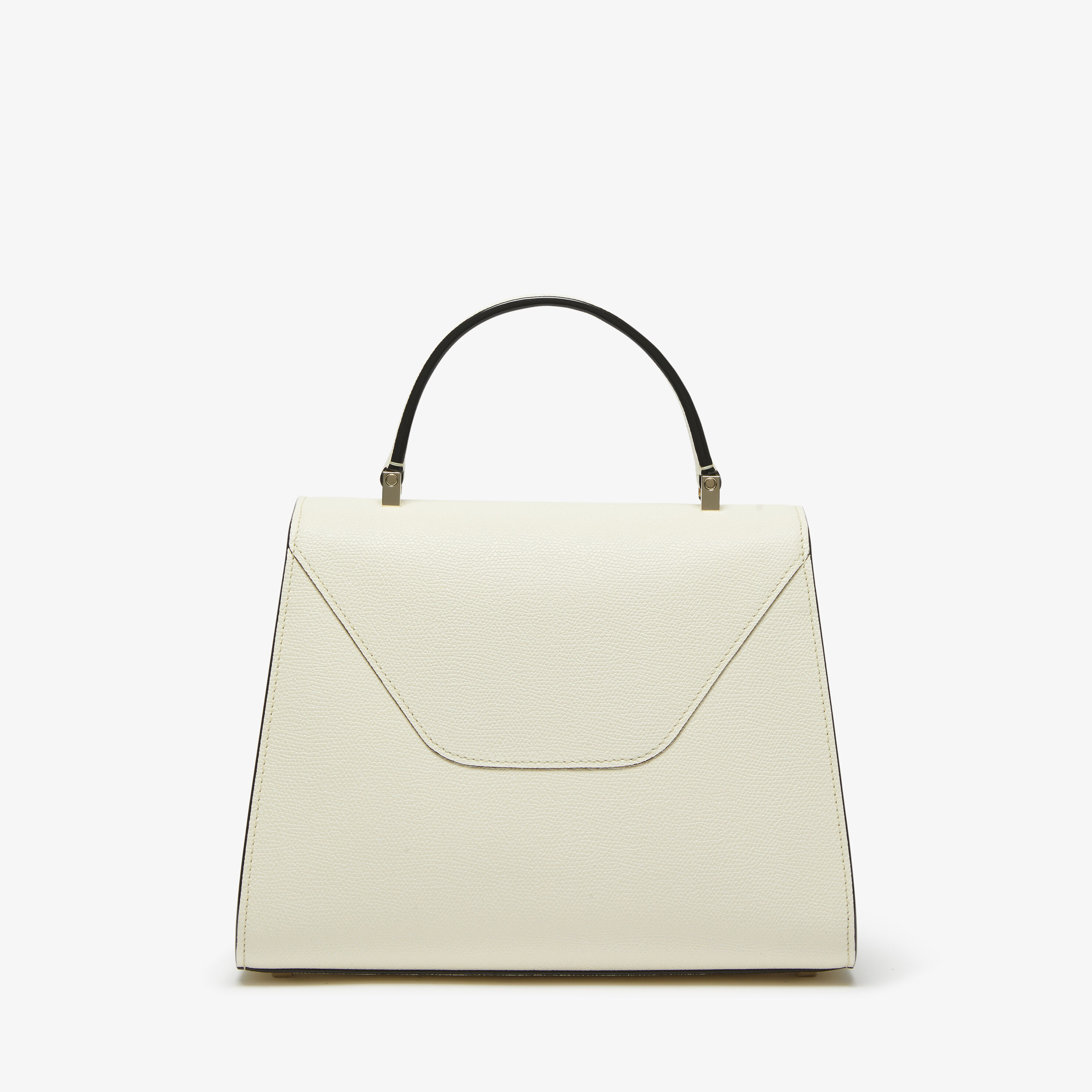 Cream & Black Leather top handle Medium bag | Valextra Iside