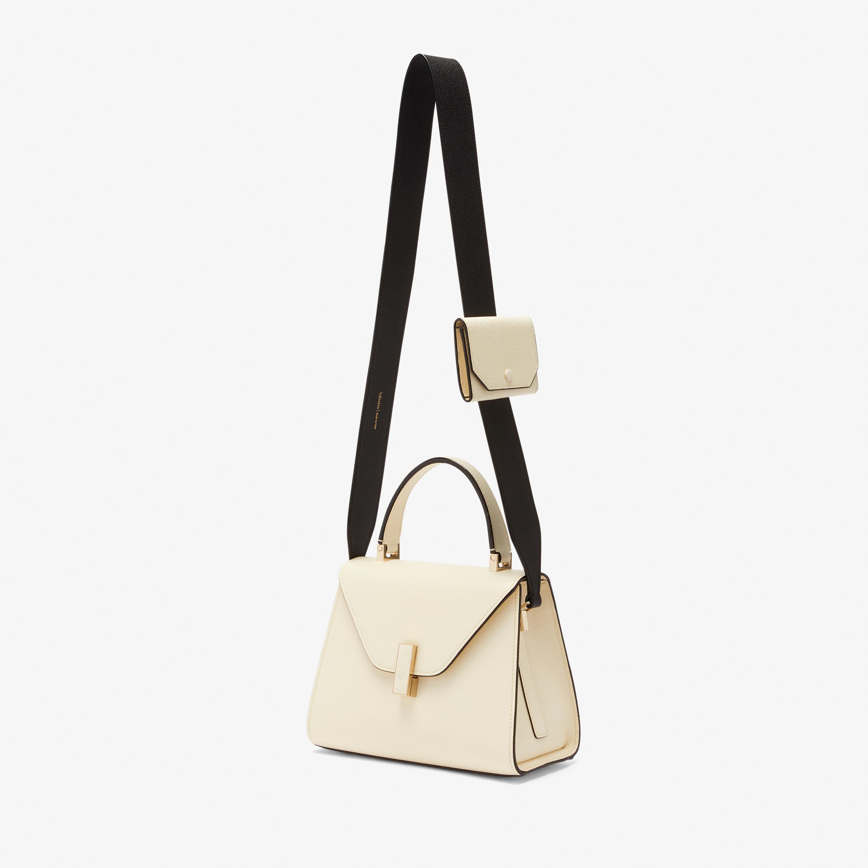 Iside: White Leather Mini top handle bag | Valextra