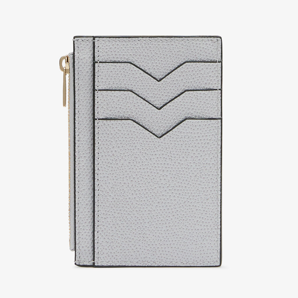 Card Holder 3CC with Zip - Stone Grey - Vitello VS - Valextra - 6