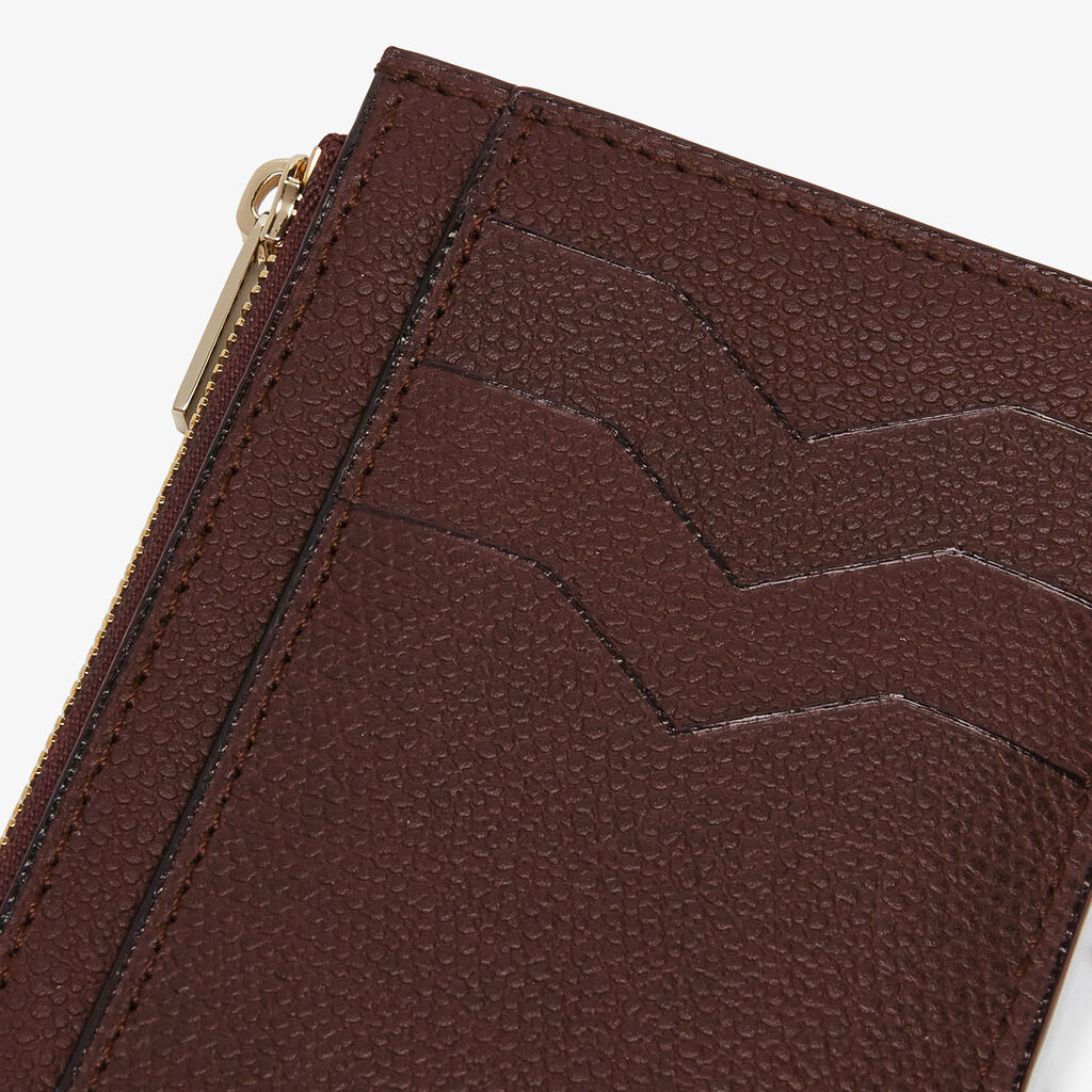 Card Holder 3CC with Zip - Coffee Brown - Vitello VS - Valextra - 3