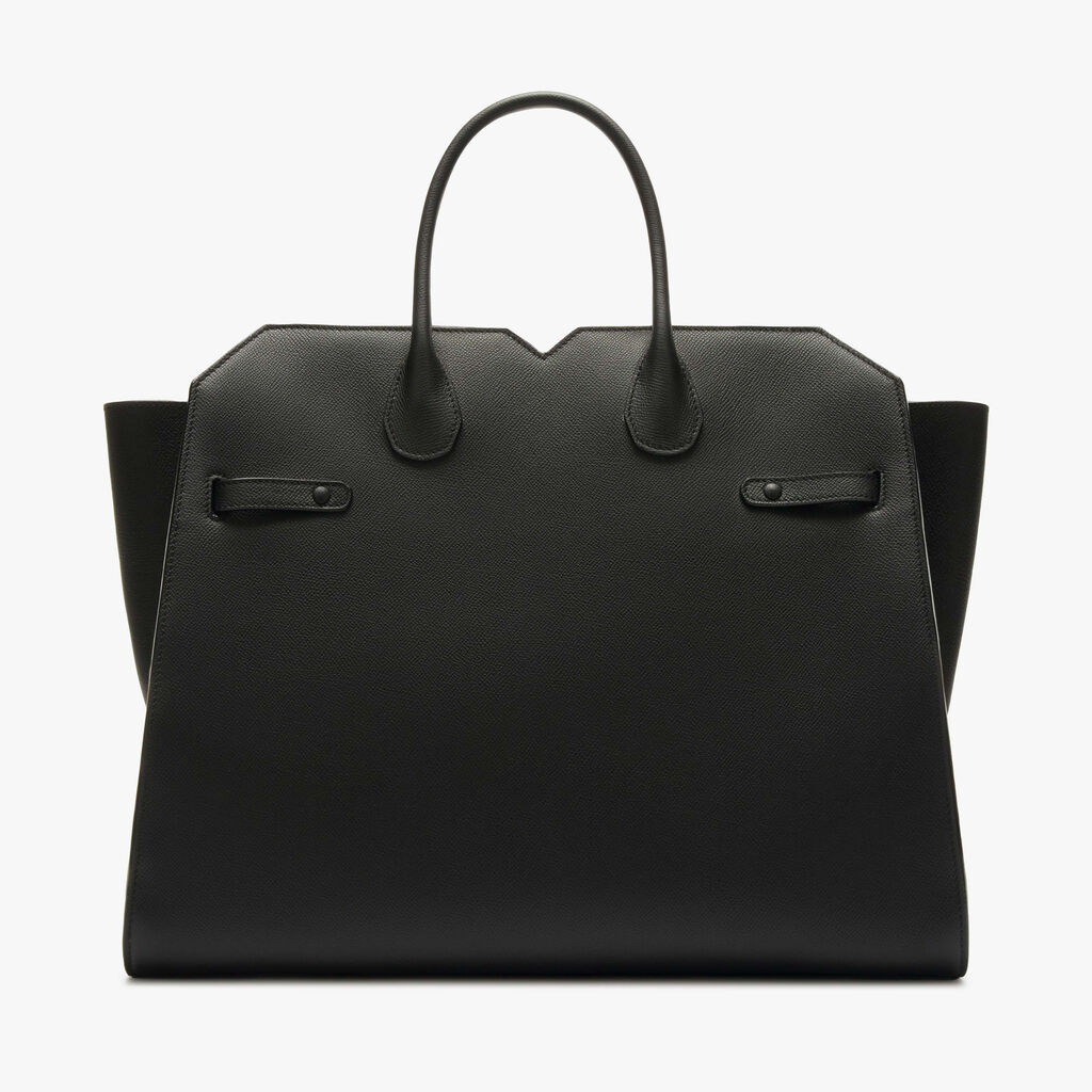 Borsa a due manici Milano Grande - Nero - Vitello Millepunte Soft - Valextra - 7