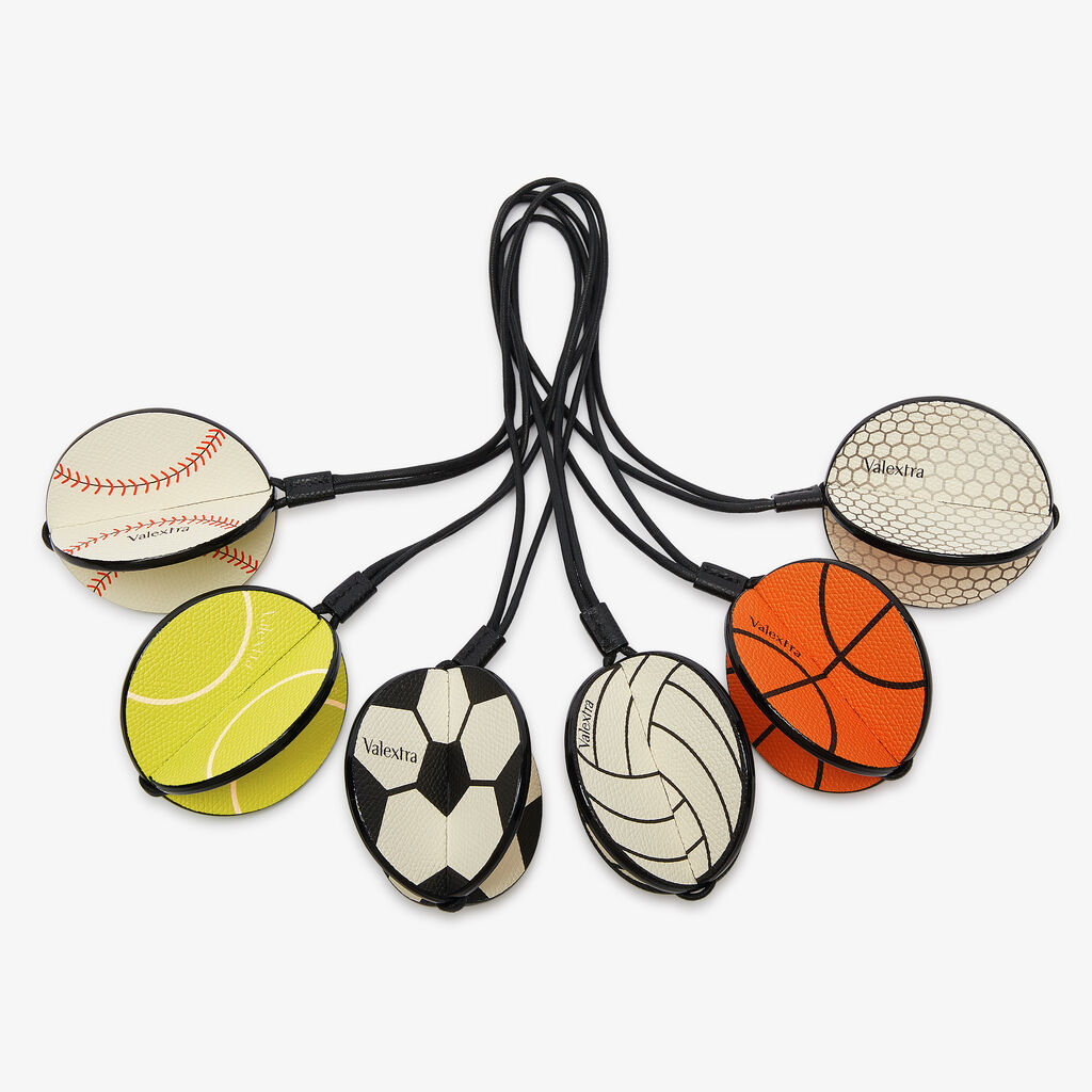 Basketball Charm - Orange/Black - Vitello VS - Valextra - 4