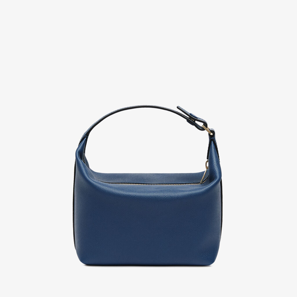 Mochi Top Handle Mini Bag - Sapphire Blue - Vitello Millepunte Soft - Valextra - 6