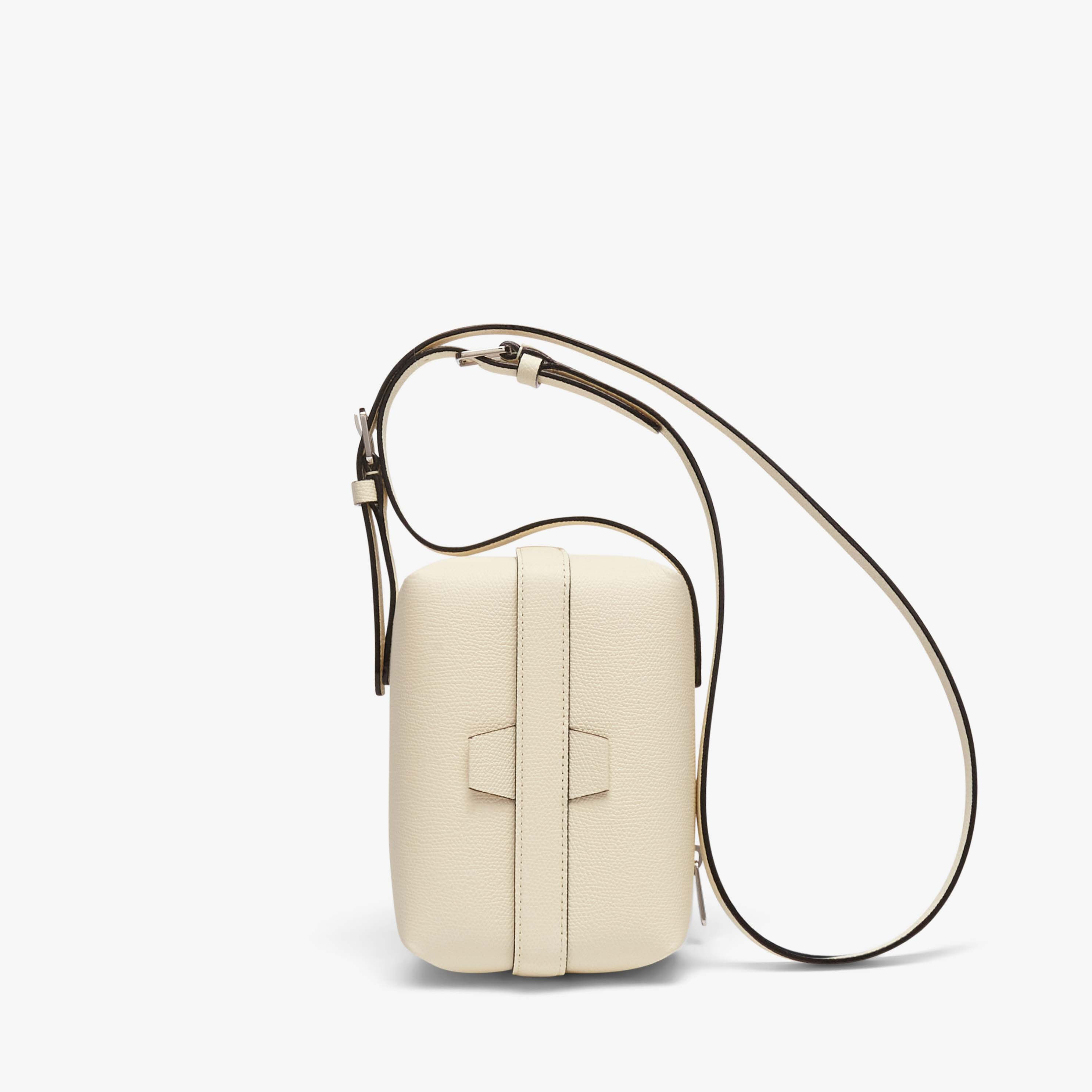 White Leather Mini top handle bag | Valextra Tric Trac
