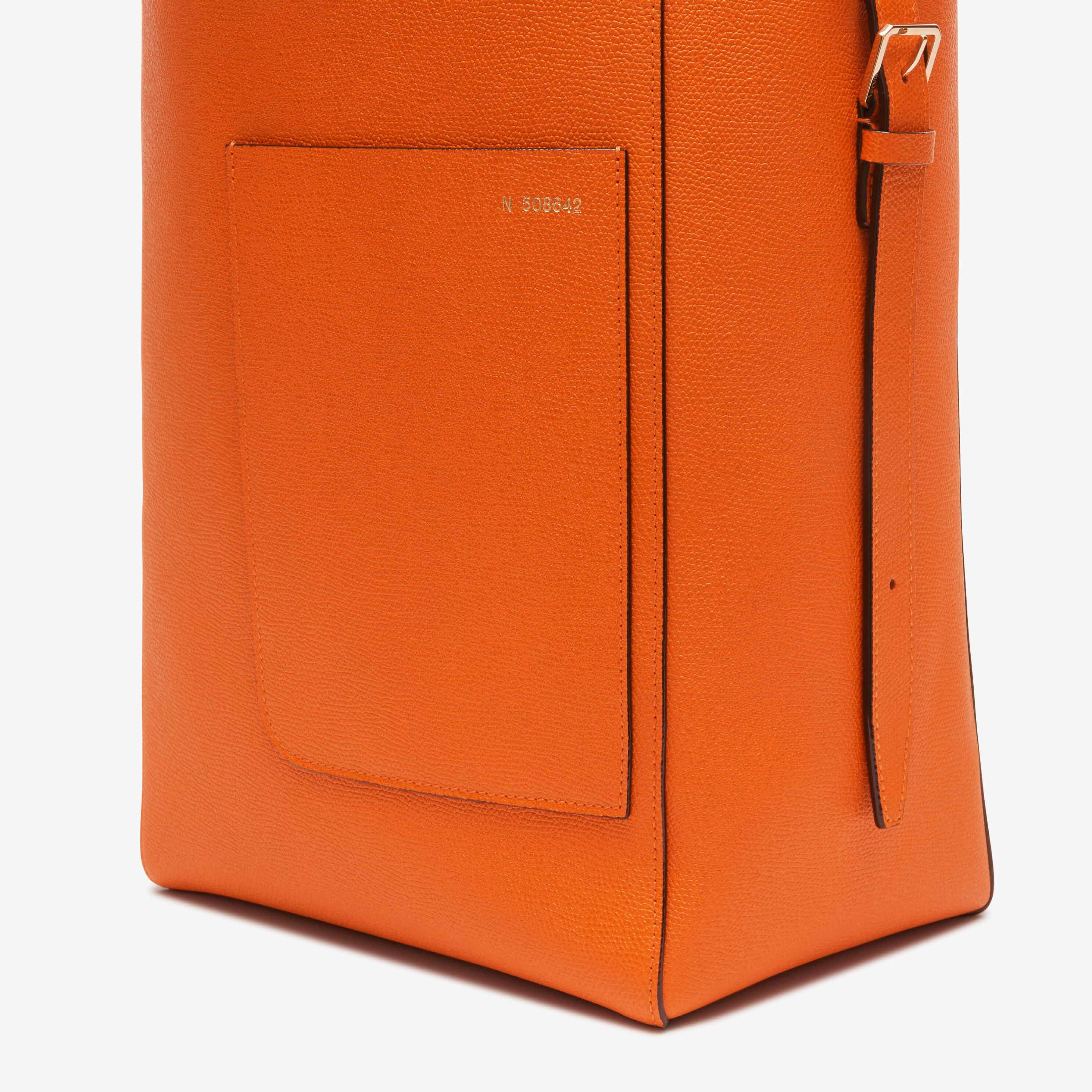 Valextra medium leather tote bag - Orange