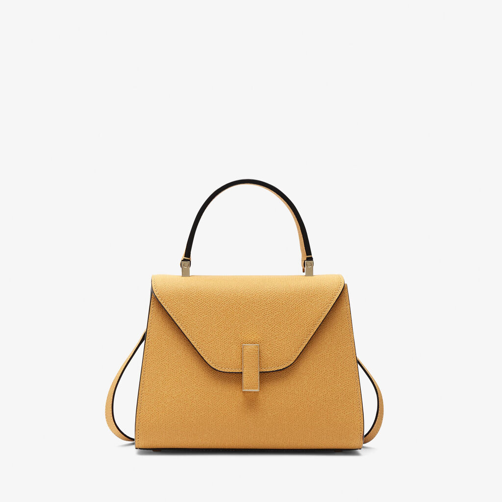 Amber Yellow Leather small handle bag | Valextra Iside