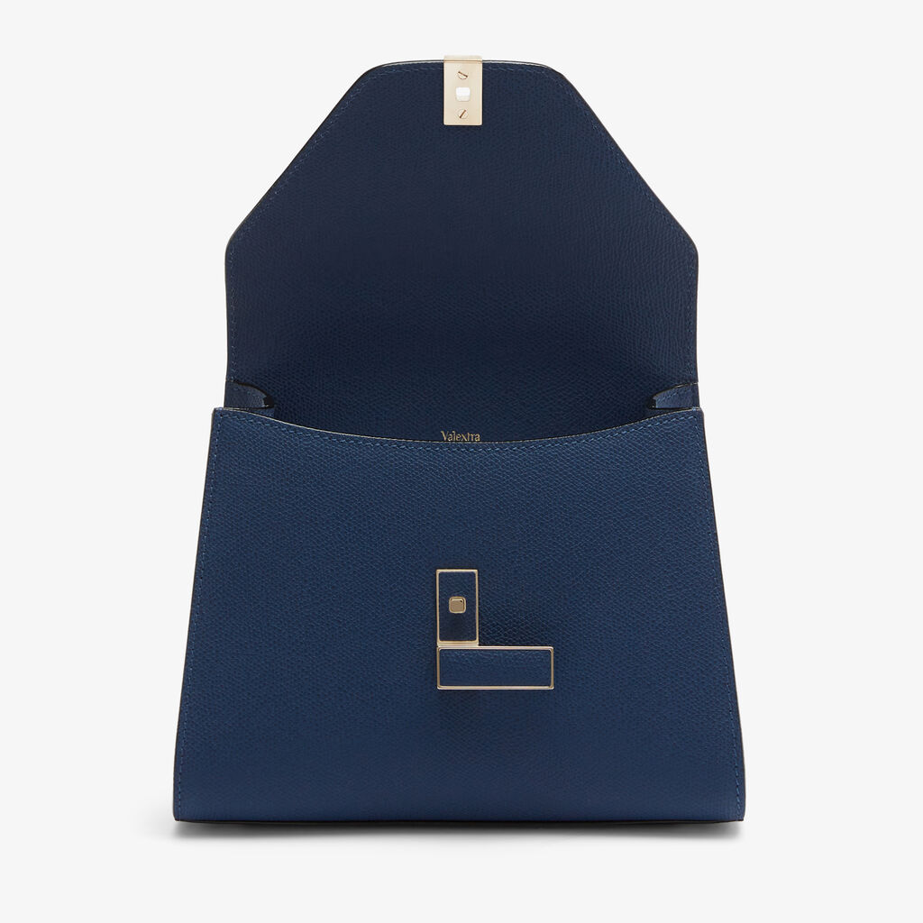 Borsa a Mano Iside Mini - Blu Zaffiro - Vitello VS - Valextra - 6