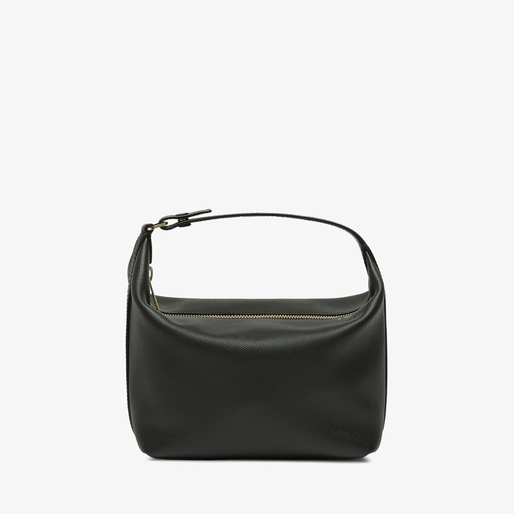 Mochi Top Handle Mini Bag - Black - Vitello Millepunte Soft - Valextra - 1