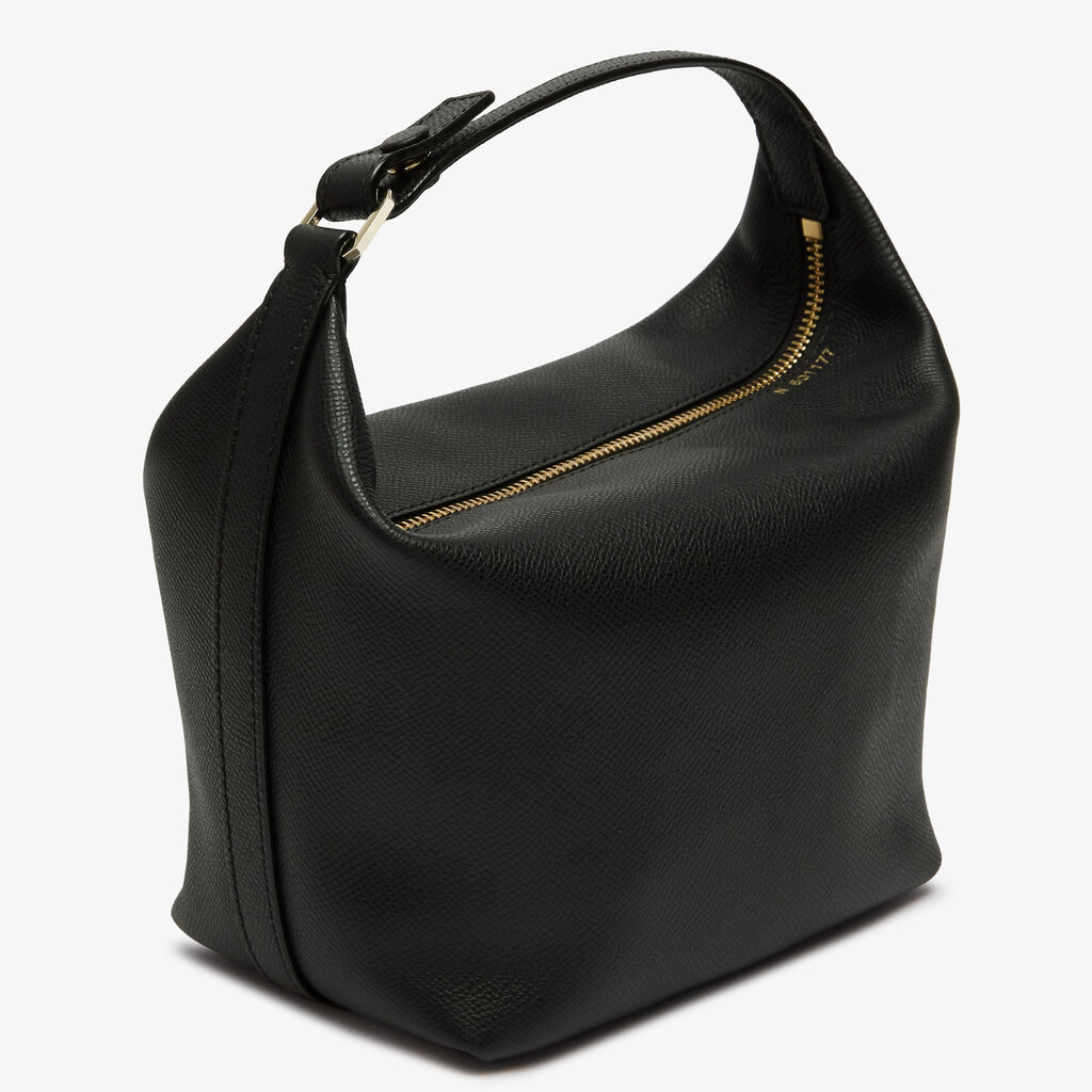 Borsa a Mano Mochi Mini - Nero - Vitello Millepunte Soft - Valextra - 6