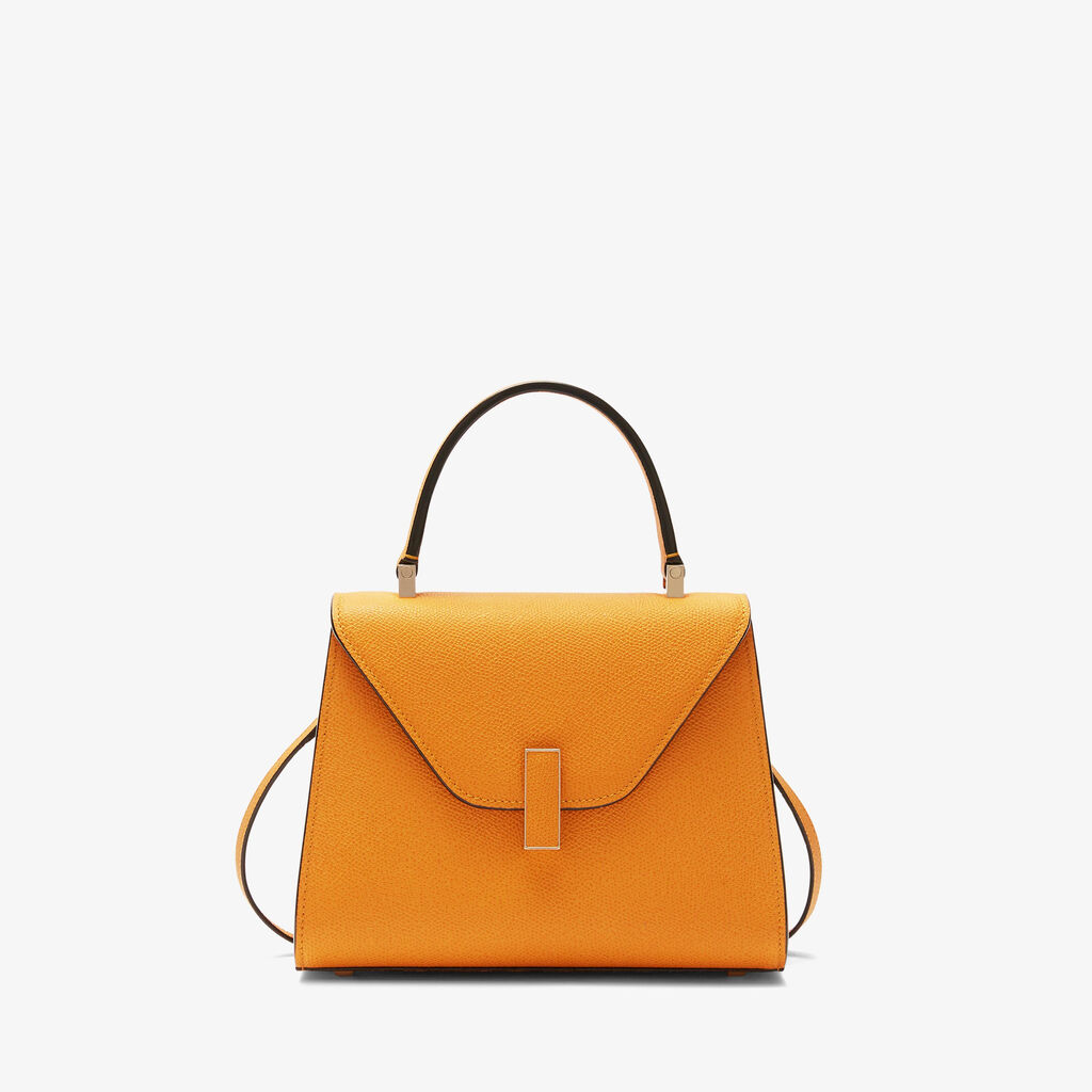 Yellow Leather Mini handle bag with strap | Valextra Iside