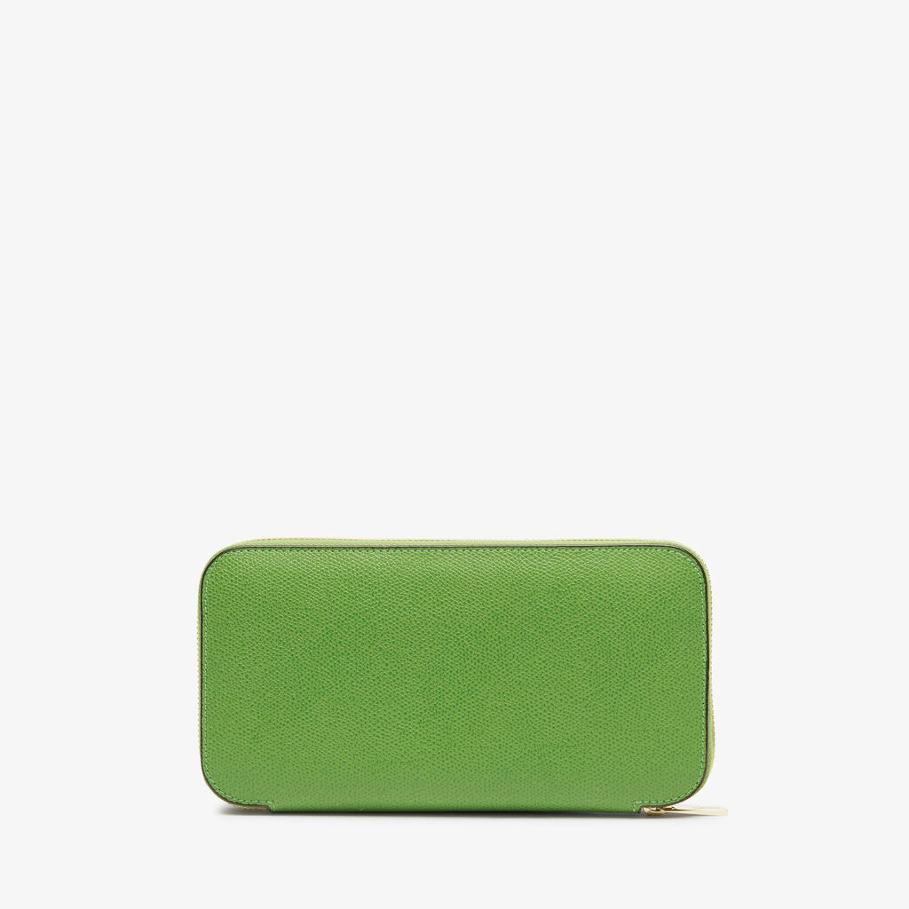 Zip Around 10 CC Wallet - Grass Green - Vitello VS - Valextra - 1