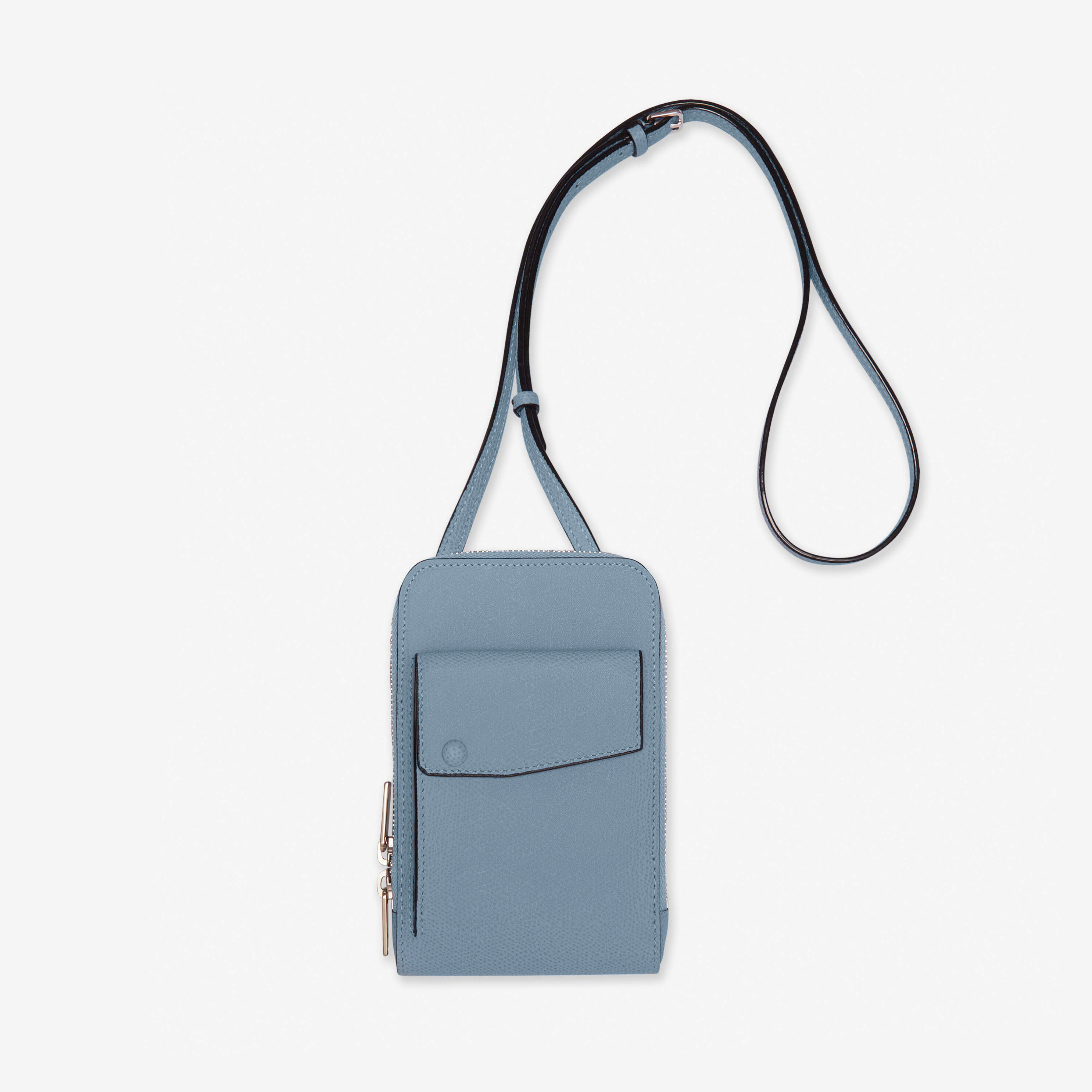 Light blue phone pouch with shoulder strap | Valextra Pocket