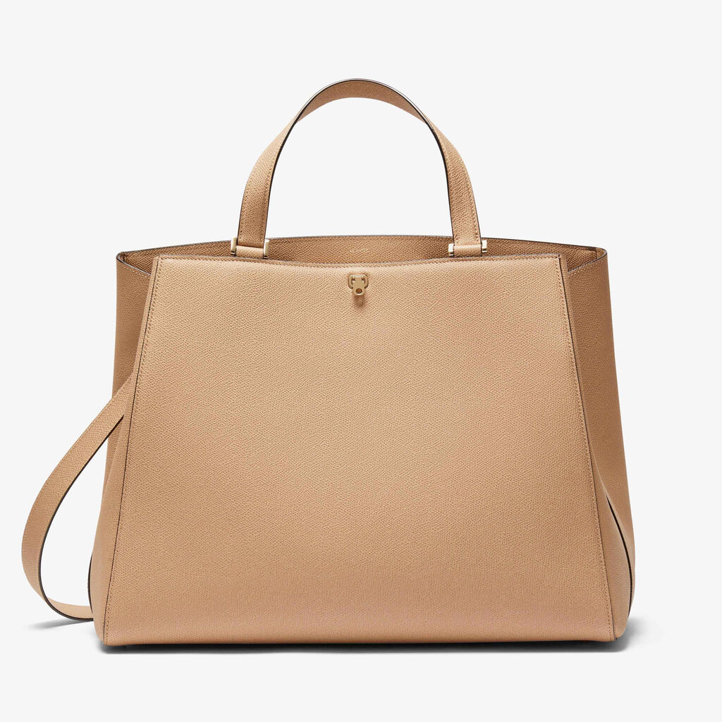 Beige Leather versatile Soft Tote bag | Valextra Brera