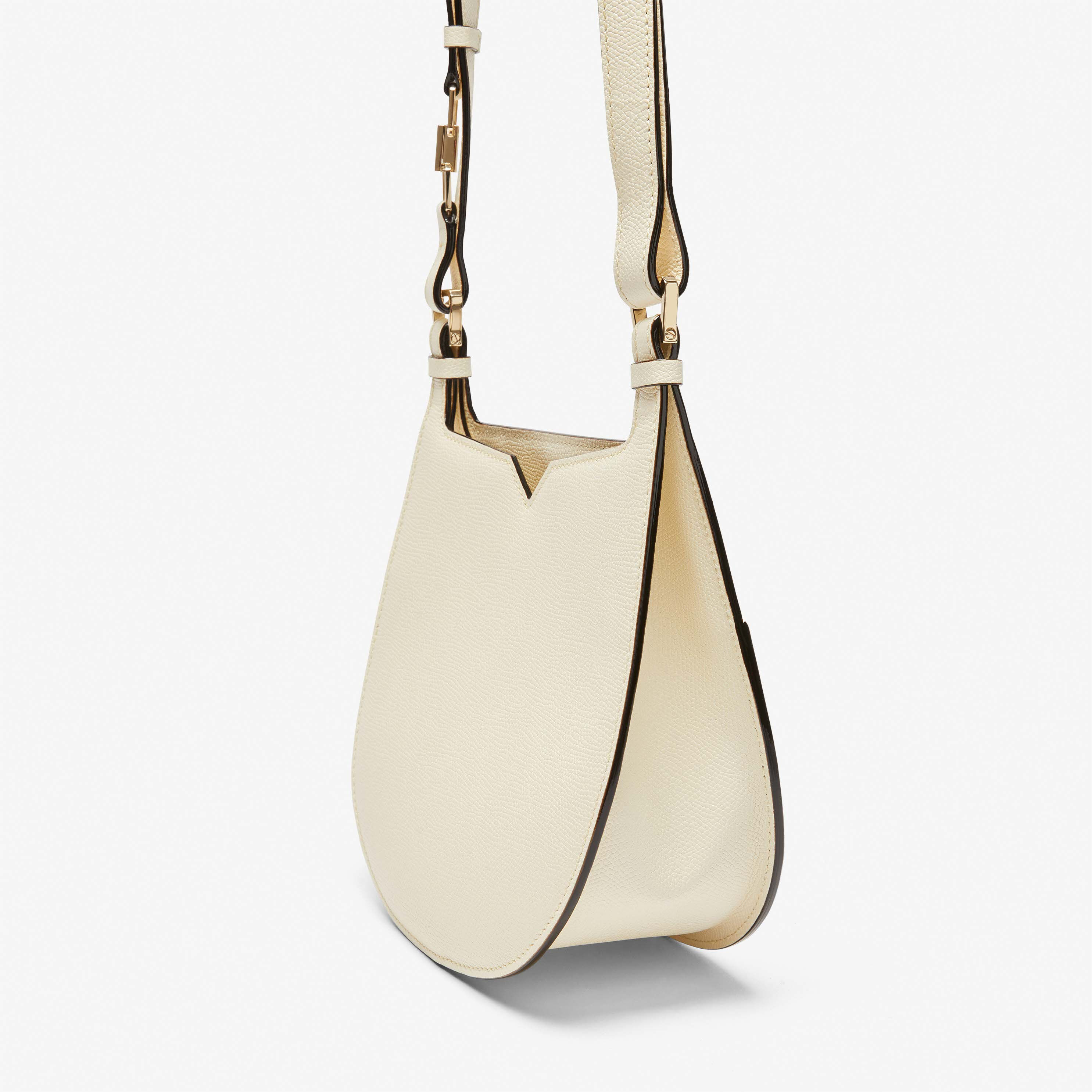 White Leather Mini shoulder bag | Valextra Hobo