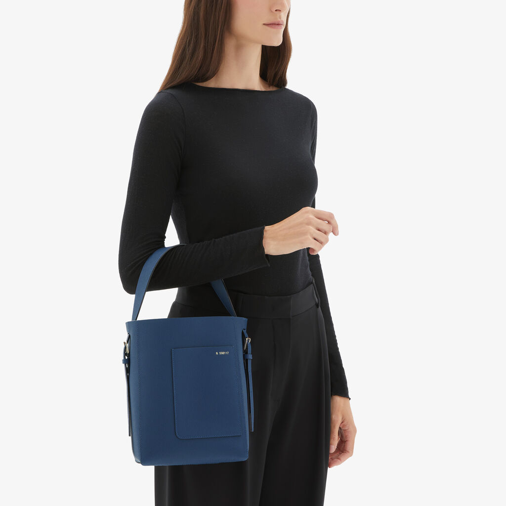 Soft Bucket Mini Bag - Sapphire Blue - Vitello VS - Valextra - 2