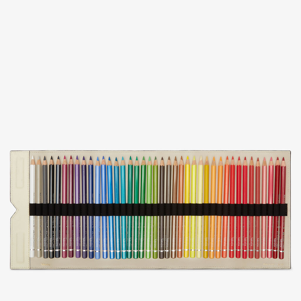 Colouring Pencil Case - Pergamena White - Vitello VS - Valextra - 2