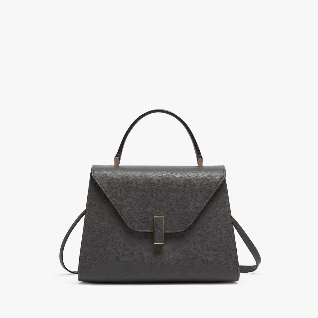 Gray Leather Medium top handle bag | Valextra Iside