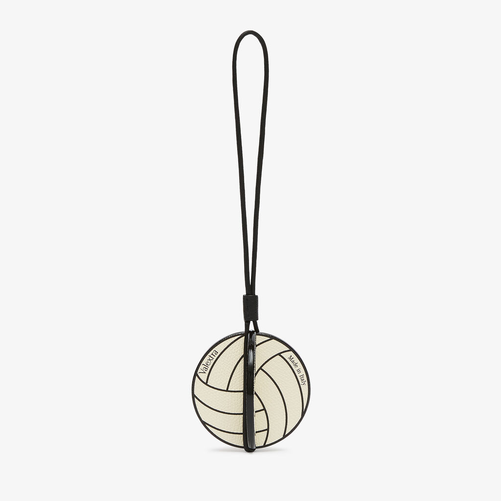 Volleyball Charm - Pergamena White/Black - Vitello VS - Valextra - 1