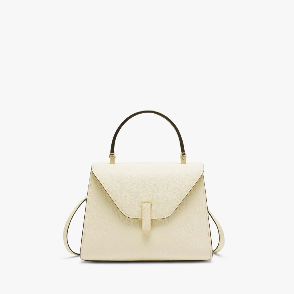 Iside: White Leather Mini top handle bag | Valextra