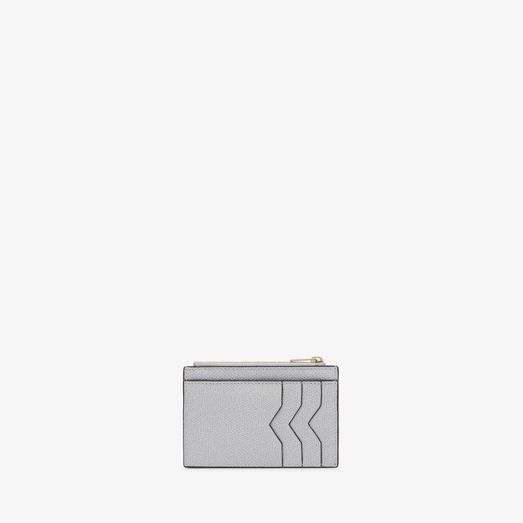 Card Holder 3CC with Zip - Stone Grey - Vitello VS - Valextra - 1