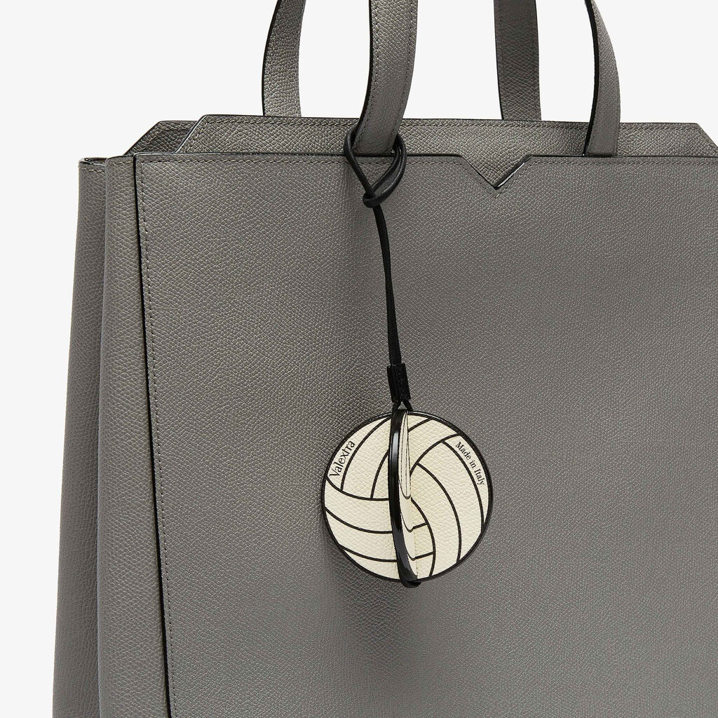 Volleyball Charm - Pergamena White/Black - Vitello VS - Valextra - 2