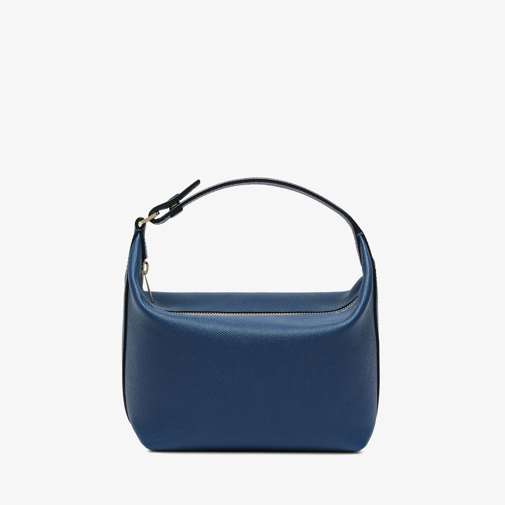 Mochi Top Handle Mini Bag - Sapphire Blue - Vitello Millepunte Soft - Valextra - 1