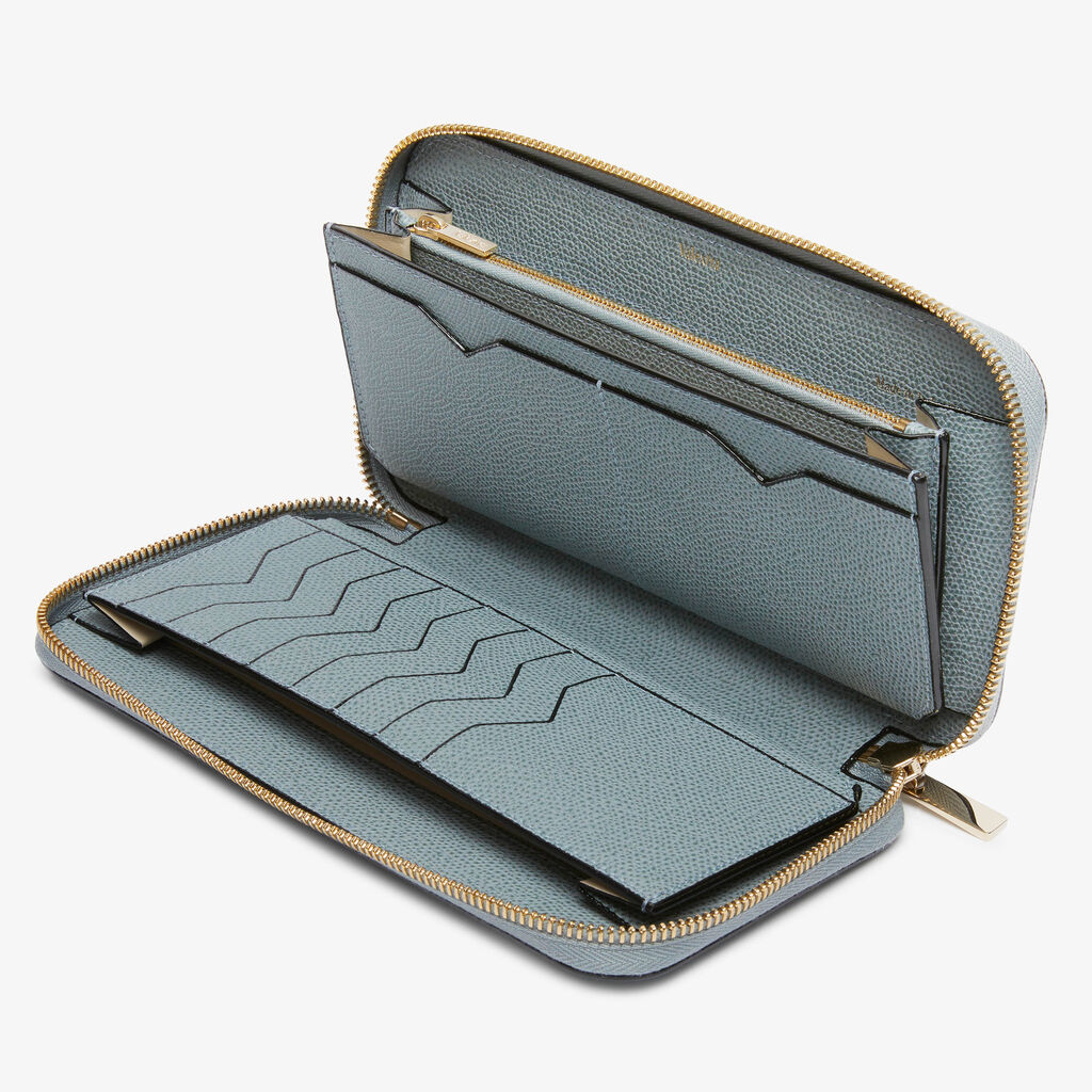 Zip Around 10 CC Wallet - Smokey Blue - Vitello VS - Valextra - 2