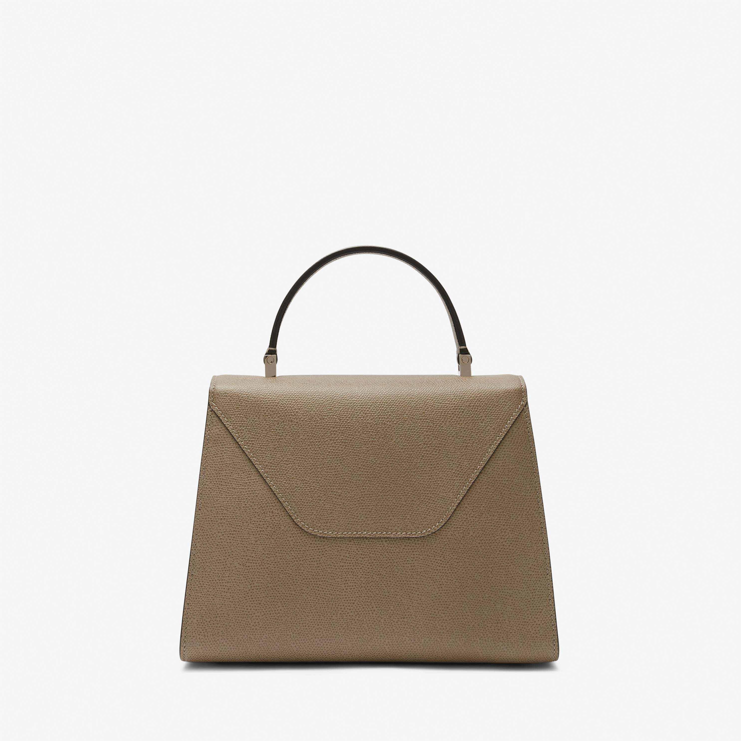 Oyster Brown Leather Medium top handle bag | Valextra Iside