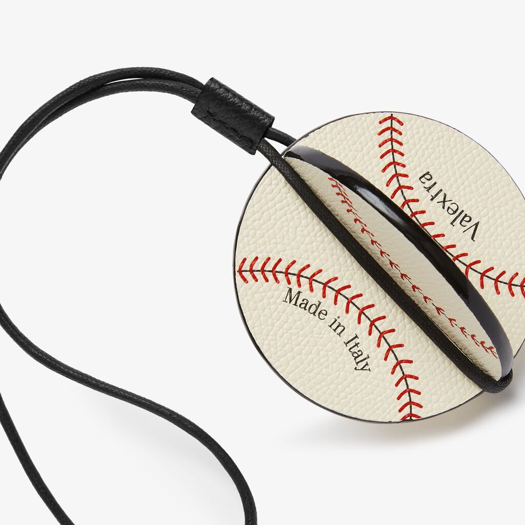 Baseball Charm - Pergamena White/Red/Black - Vitello VS - Valextra - 3